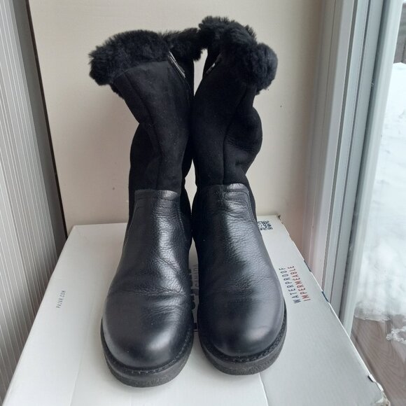 Pajar Karen Black Shearling Lined Boots Sz 38 US 7 - 7.5 - RUN LARGE - FITS SZ 8 - Picture 2 of 16